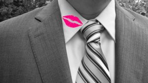 lipstick on collar - sign of infidelity